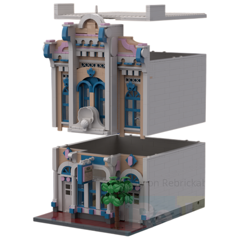 Vintage Collectible Toy Store - ファンタジーキャンディショップ MOC ビルディングブロック ディテール豊かなヴィンテージスイーツストアフロントモデル DIY ブリックセット