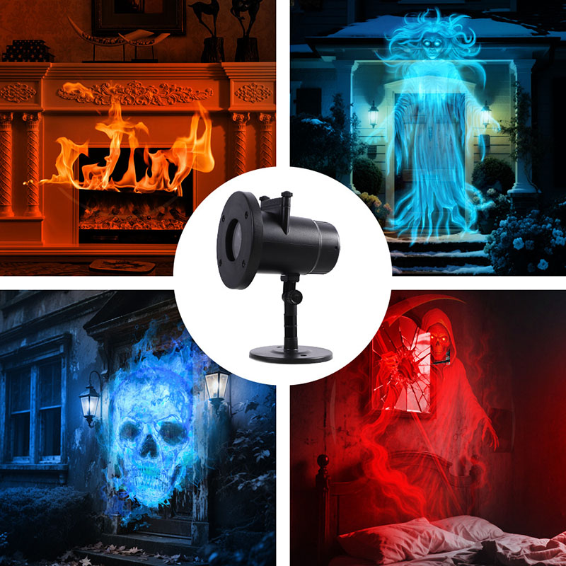 Slide Film 120 - 10種類のパターンが楽しめるLEDプロジェクターライト。映画スライド、ハロウィン、クリスマス、回転式プロジェクションランプとして、屋外でのホリデーパーティーやステージ装飾に最適。