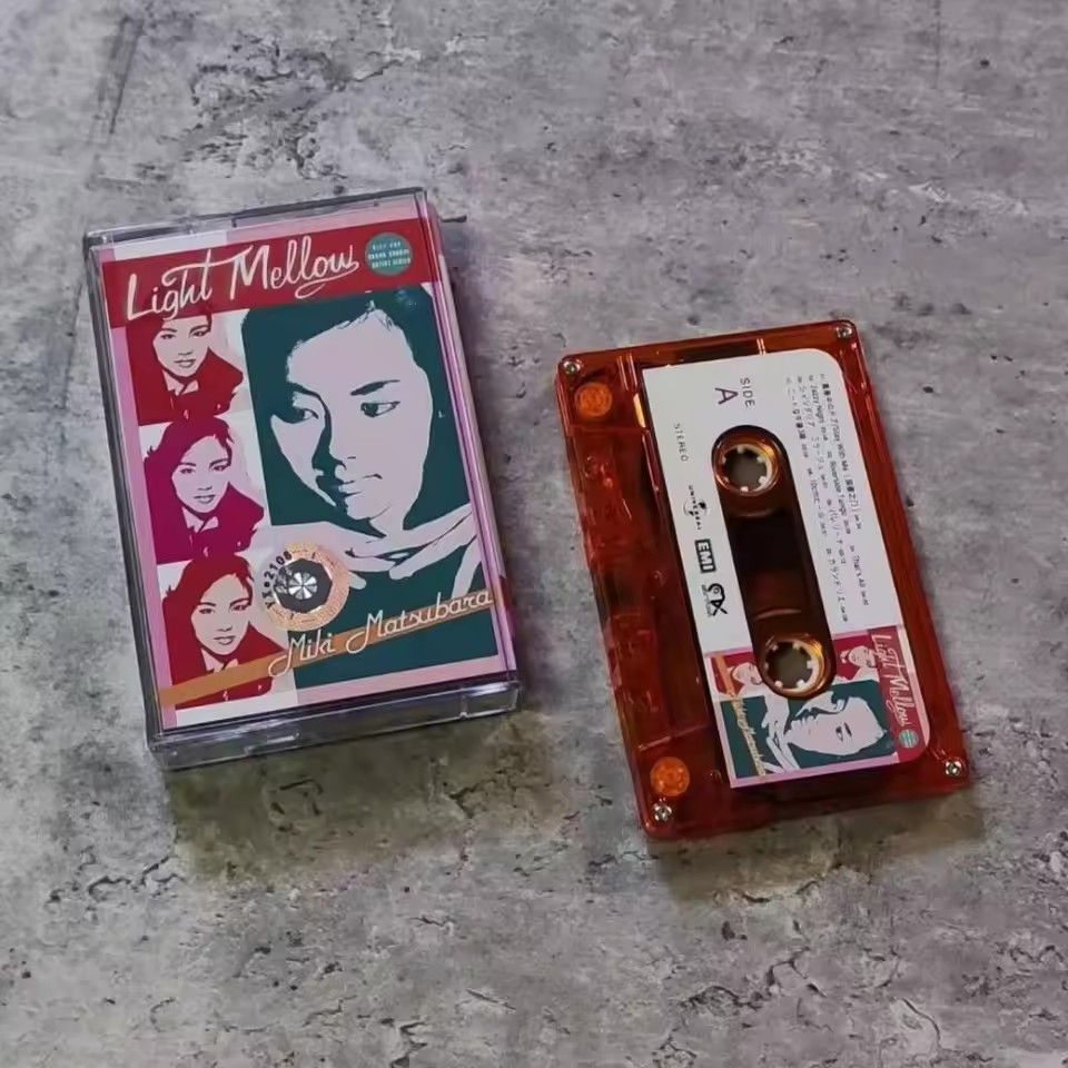 Vintage Collectibles - 松原美紀「ライト・メロウ」セレクテッド・アルバム、カセットテープ、ヴィンテージレコーダー、新品未開封、コレクション用。