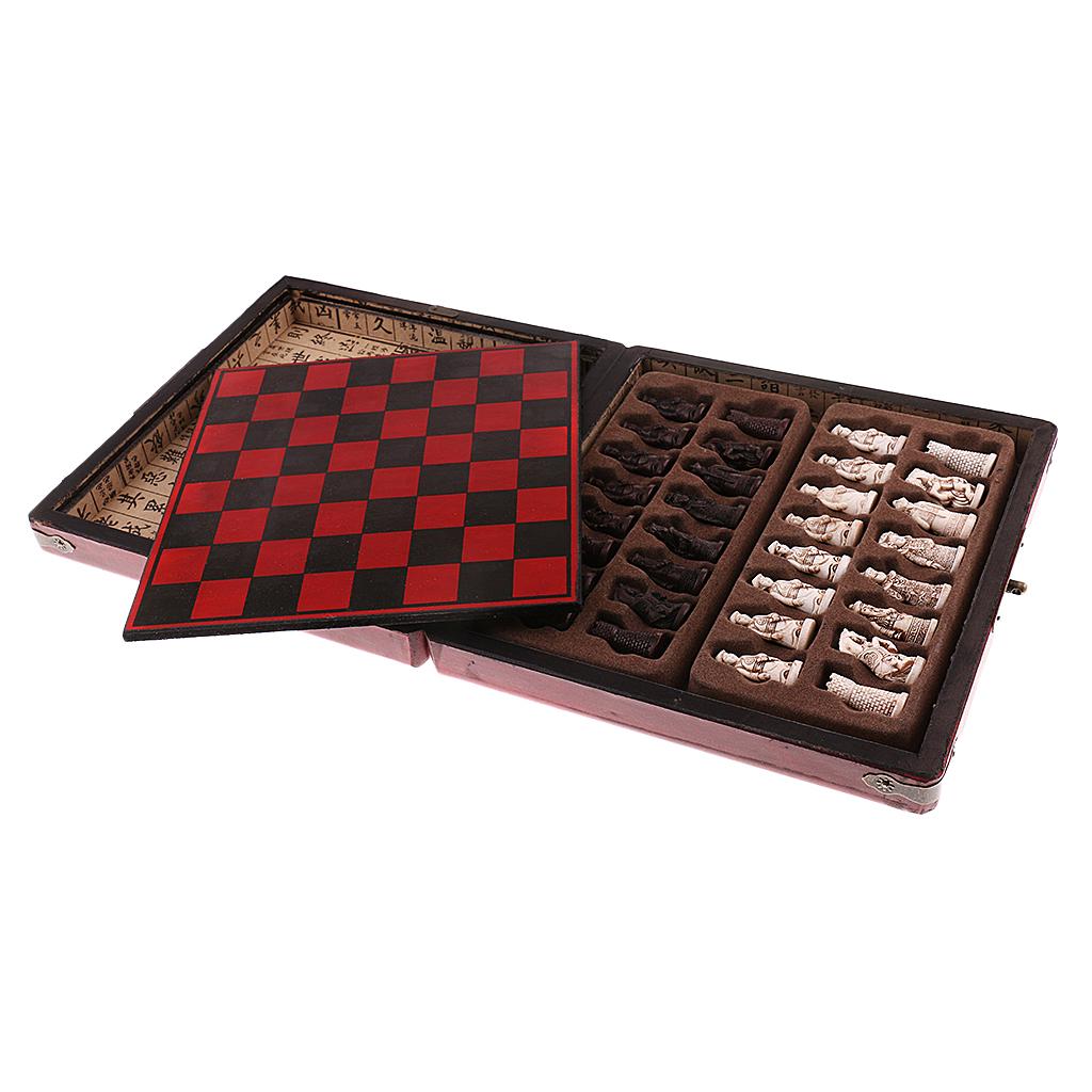 中国チェスセット木製ミニチュアボードヴィンテージスタイルチェ - Vintage Collectible Board Games のレビューと価格