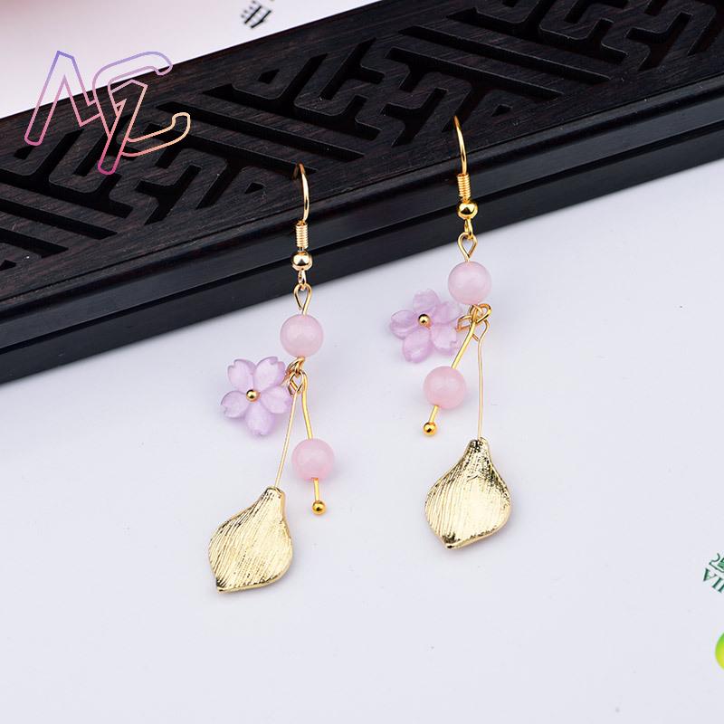 ピンク天然翡翠の花のイヤリングヴィンテージギフト女性のための - Vintage Collector のレビューと価格